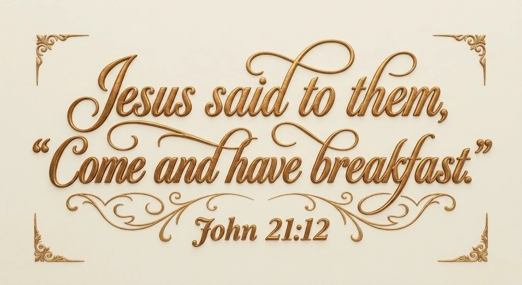 Jesus said to them, Come and have breakfast. John 21:12
